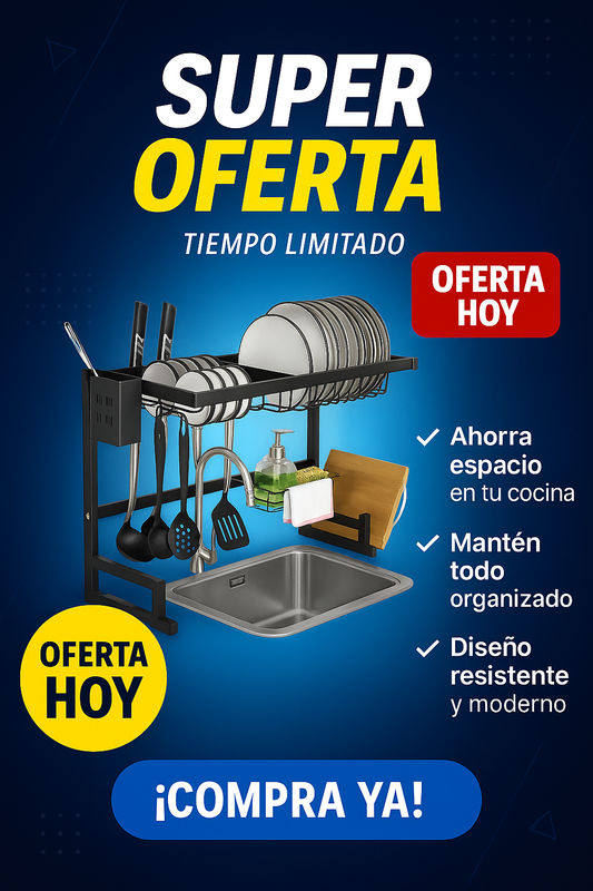 ¡Aprovecha! 🎁 Obsequiamos un Juego de Cuchillos 🗡️ con nuestro Escurridor Platero Ahorrador de Espacio de Acero Inoxidable $119.900✨🍽️