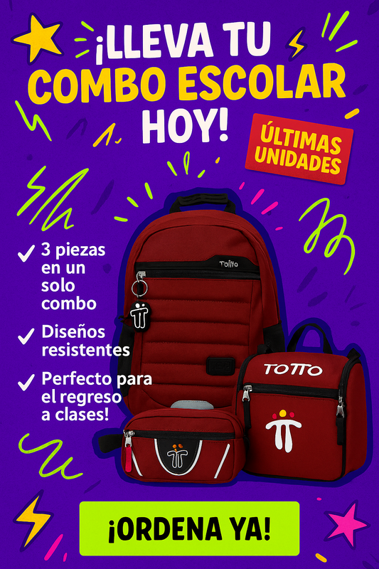 Morral Totto con Cartuchera y Lonchera: Práctico, duradero y con estilo