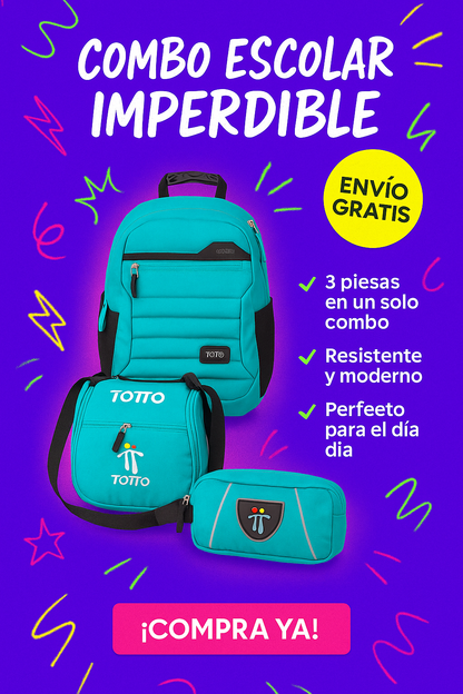 Morral Totto con Cartuchera y Lonchera: Práctico, duradero y con estilo