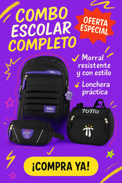 Morral Totto con Cartuchera y Lonchera: Práctico, duradero y con estilo